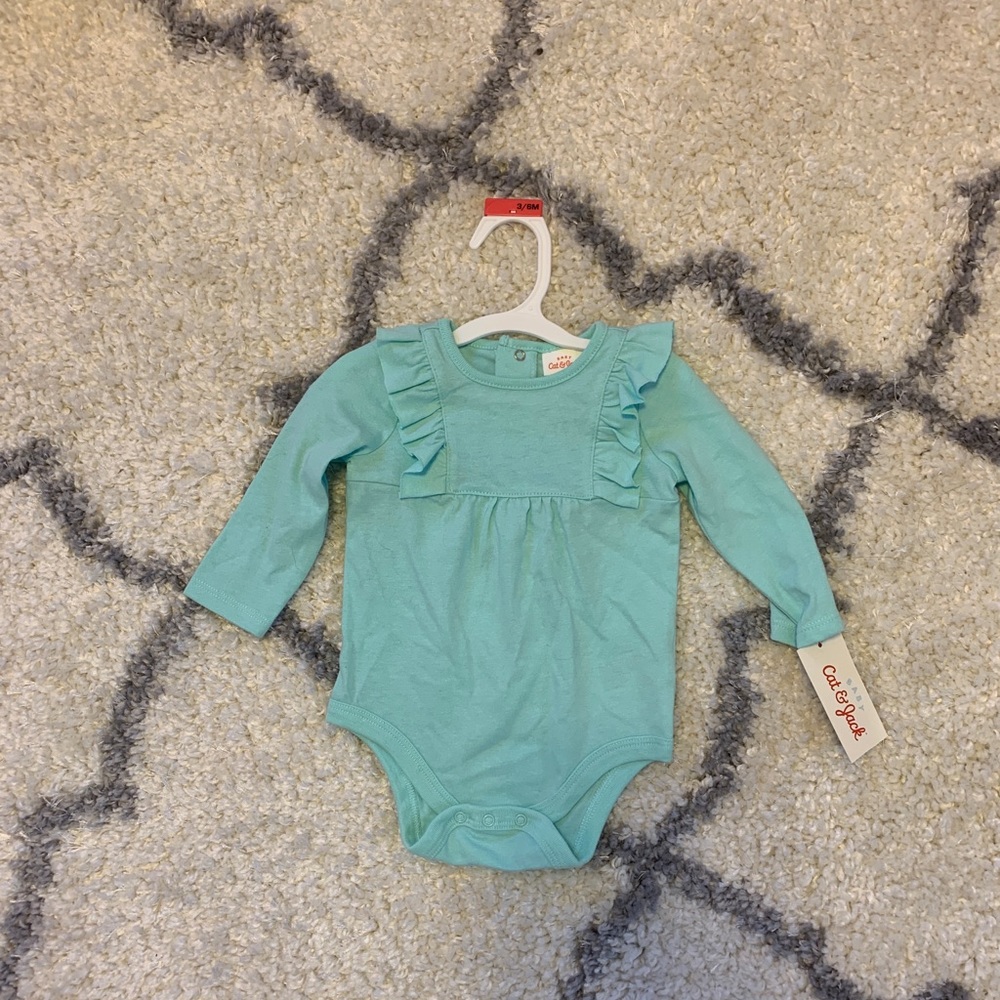 NWT Turquoise Ruffle Onesie